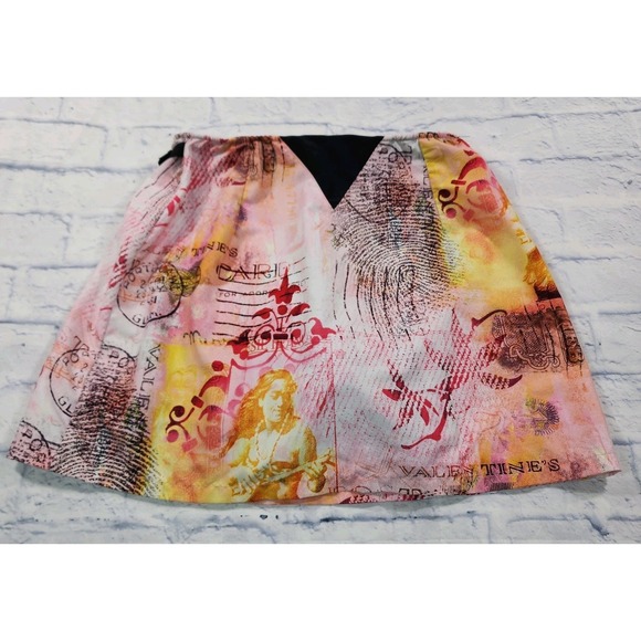 Terry Cycling WOMENS SZ M Bike Wrap Skirt Skort Pink Hula Girl Print VINTAGE Y2K - Picture 12 of 15